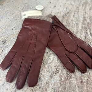 Fownes brothers Men's Brown genuine Leather Gloves Brown nwt touch screen XL